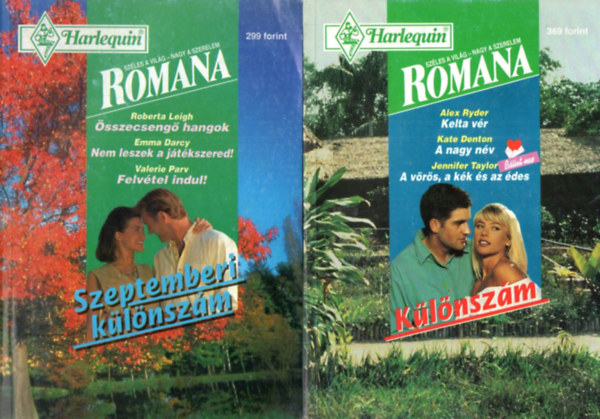 Roberta Leigh, Alex Ryder, Kate Denton, Jennifer Taylor: 2 db Romana Különszám: Kelta vér-A nagy név- A vörös, a kék és az édes 1996/1. + Összecsengő hangok-Nem leszek a játékszered! - Felvétel indul! 1995/6. antikvár