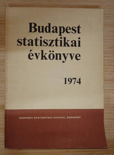 Budapest statisztikai évkönyve 1974 antikvár