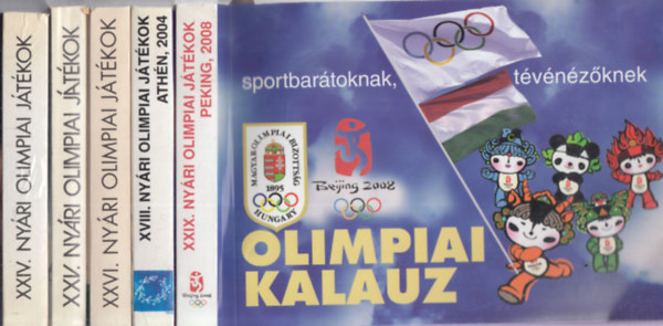 5 db olimpiai kalauz: Peking + Athén + Magyarország (Nyári olimpia XXVI.) + XXV. Nyári olimpia + XXIV. Nyári olimpia antikvár