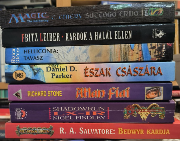 Clayton Emery, Fritz Leiber, Brian W. Aldiss, Daniel Duncan Parker, Richard Stone, Nigel Findley, R. A. Salvatore: 7 db fantasy kötet antikvár