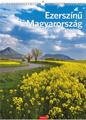 Ezerszínű Magyarország falinaptár 31x42 cm - 2026 naptár