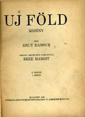 Knut Hamsun: Új föld I-II. antikvár