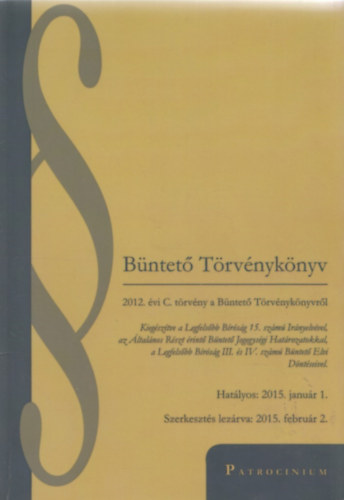 Büntető törvénykönyv antikvár