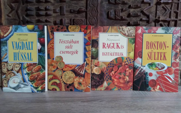 Medgyesy ZSófia (szerk.): A család könyhája (4db) Népszerű raguk és egytálételek, Tésztában sült csemegék, Variációk vagdalt hússal, Rostonsültek - szabadtéri finomságok antikvár