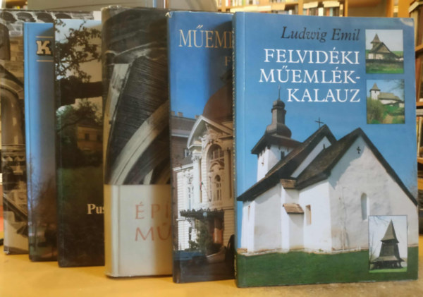 Gerő László, Ludwig Emil, Ézsiás Anikó-Szakály István, Deschmann Alajos, Feuer István, Dobos Lajos: 6 db Építészeti műemlékek + Felvidéki műemlékkalauz + Pusztuló műemlékeink nyomában + Kárpátalja műemlékei + Műemlékvédelem festéssel + Magyar műemlékek antikvár