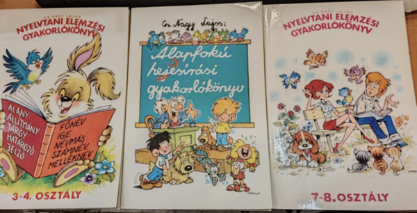 Cs. Nagy Lajos: 3 db Cs. Nagy Lajos: Alapfokú helyesírási gyakorlókönyv 3-8. osztály; Nyelvtani elemzési gyakorlókönyv 3-4. osztály;Nyelvtani elemzési gyakorlókönyv 7-8. osztály könyv