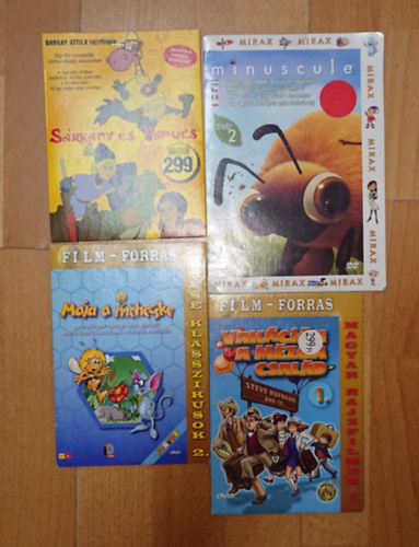Dargay Attila: 4 mese DVD papírtokban: Maja a méhecske, Vakáción a Mézga család, Minuscule, Sárkány és papucs antikvár