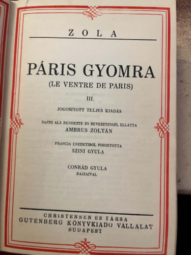 Émile Zola: Páris gyomra I-IV. (két kötetben) antikvár