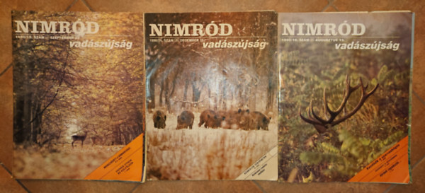 3 szám a Nimród magazin 1990-es évfolyamából: 1990/16. augusztus 13., 1990/18. szeptember 24., 1990/24. decemer 17. antikvár