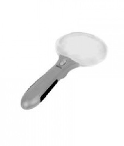 2""-es (8,8cm-es) keret nélküli LED lámpás nagyító - Ezüst ajándék könyvhöz