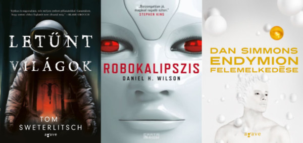 Dan Simmons, Daniel H. Wilson, Tom Sweterlitsch: 3 db kiváló sci-fi regény: Letűnt világok + Endymion ​felemelkedése + Robokalipszis könyv