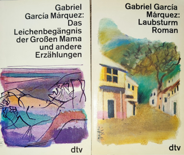 Gabriel García Márquez: 2db német nyelvű Gabriel García Márquez regény - Laubsturm Roman, Das Leichenbegaengnis der Grossen Mama und andere Erzaehlungen antikvár