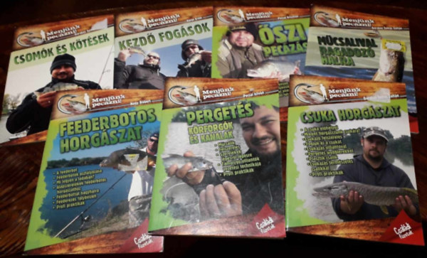 Menjünk pecázni! sorozat 1-7.: Műcsalival ragadozó halra - Pergetés (Körforgók és kanalak) - Csomók és kötések - Őszi pecázás - Kezdő fogások - A csuka horgászata - Feederbotos horgászat antikvár