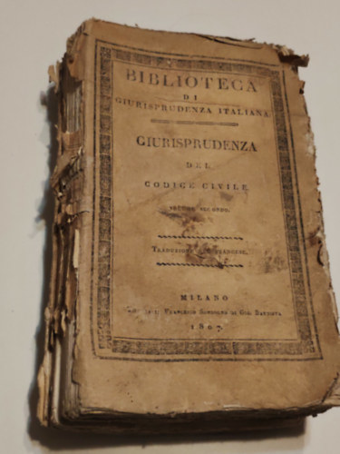 ismeretlen: Biblioteca di giurisprudenza italiana Giurisprudenza dei codice civil Volume second 1807 antikvár