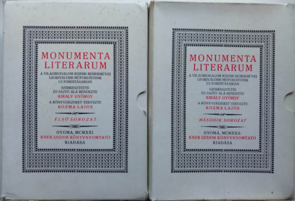 Király György; Kozma Lajos: Monumenta Literarum I-II. (1-24 füzet, teljes sorozat)- hasonmás kiadás antikvár