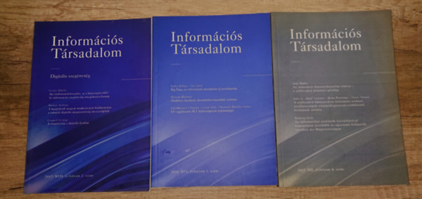3 szám az Információs Társadalom című periodikából: 2012/4. szám, 2016/1. szám, 2017/ 2 szám antikvár