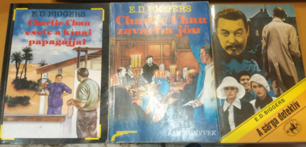 Earl Derr Biggers: 3 db Charlie Chan krimi: A sárga detektív + Charlie Chan esete a kinaí papagájjal + Charlie Chan zavarba jön antikvár