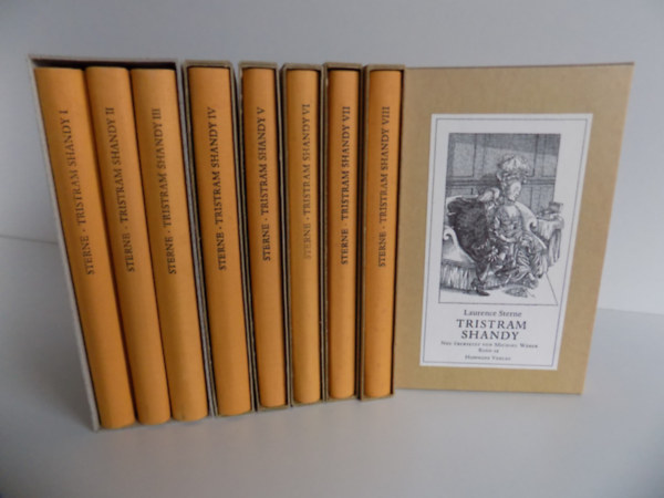 Laurence Sterne: Leben und Ansichten von Tristram Shandy Band I-IX. ("Tristram Shandy úr élete és gondolatai 9 kötetben" német nyelven) antikvár