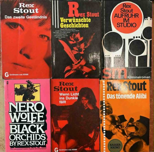 Rex Stout: 6 db német nyelvű Rex Stout krimi antikvár