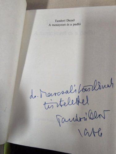 Tandori Dezső: A mennyezet és a padló (Dedikált!) - Dedikált antikvár