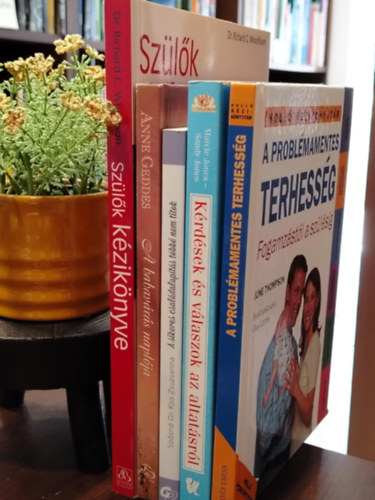 June Thompson, Soósné Dr. Kiss Zsuzsanna, Anne Geddes, Richard C. dr. Woolfson: KÖNYVMENTŐ AJÁNLAT, 5 DB. Gyermekek és szüleik. A problémamentes terhesség - Fogamzástól a szülésig, Kérdések és válaszok az altatásról - Hogy a baba és a család is jól aludjon, A sikeres családalapítás többé nem titok, A babavárás naplója, Szülők kézikön antikvár