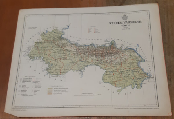 Szerém Vármegye térképe antikvár