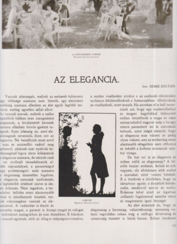 Szász Zoltán: Az elegancia (Századok legendái) antikvár
