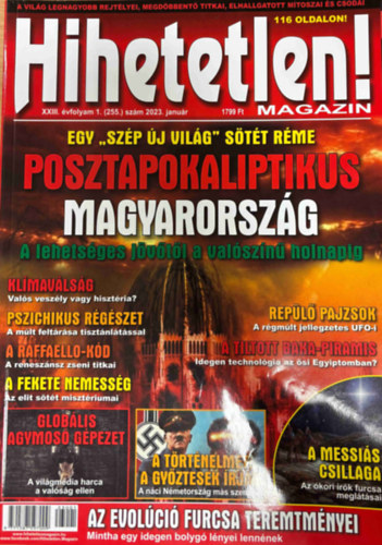 Hihetetlen magazin XXII. évfolyam 1. (255.) szám 2023. január antikvár