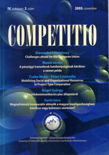 Mustó István, Bőgel György, Kapás Judit: Competitio - 2005. november IV. évf. 2. szám antikvár