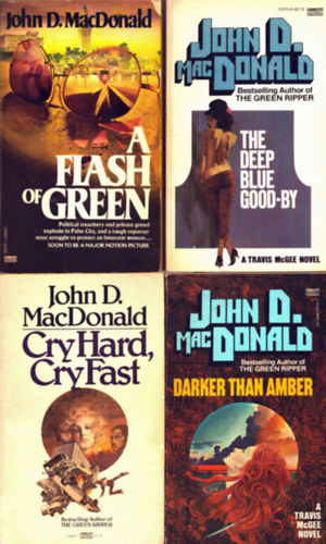John D. MacDonald: 4 db krimi: Darker than Amber+ The deep blue good-by+ Cry hard, cry fast+ A flash of green antikvár