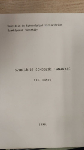 Szociális gondozói tananyag III. kötet antikvár