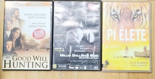 3db Oscar-díjas sikerfilm - Millió Dolláros Bébi, Good Will Hunting, Pi élete antikvár