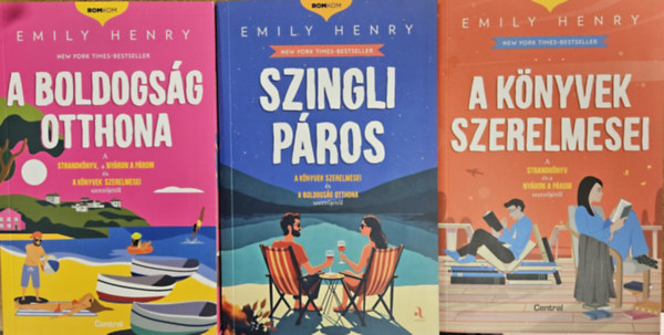 Emily Henry: 3 db Emily Henry KÜLÖNLEGES, ÉLDEKORÁLT KIADÁSÚ romantikus regény: A boldogság otthona (Különleges kiadás) + A könyvek szerelmesei - (Különleges kiadás) + Szingli páros - (Különleges kiadás) antikvár