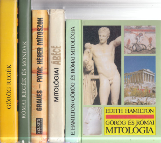 5 db. mitológia (Görög és római mitológia + Mitológiai ábécé + Héber mítoszok + Római regék és mondák + Görög regék) antikvár