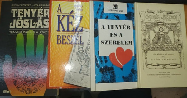 Jen Van Guy, Ifj. Lónyay Sándorné, Majthényi György, Rosta Erzsébet-Joshi Bharat: A kéz beszél + A tenyér és a szerelem + Jósolás a kézből + Tenyérjóslás: Tenyerünkben a jövő? (4 kötet) könyv