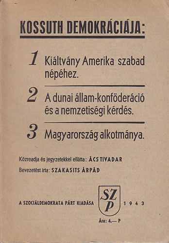Kossuth Lajos: Kossuth demokráciája antikvár