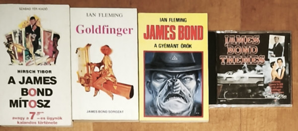 Hirsch Tibor, Ian Fleming: 3db James Bond könyv + ajándék James Bond filmzene CD - Ian Fleming-James Bond-A gyémánt örök, Goldfinger, Hirsch Tibor-A James Bond mítosz antikvár