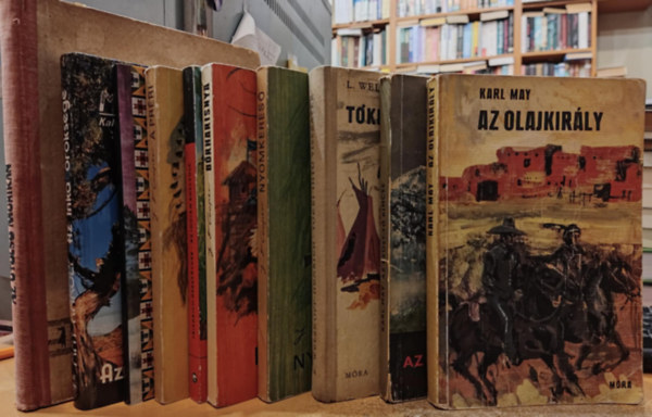 Friedrich Gerstacker, Karl May, Liselotte Welskopf-Henrich, James F. Cooper: 10 db vadnyugati történet: A préri; A Szenteste; Az Ezüst-tó kincse; Az indián bosszúja; Az inka öröksége; Az olajkirály; Az utolsó mohikán; Bőrharisnya; Nyomkereső; Tokei-Ihto visszatér antikvár