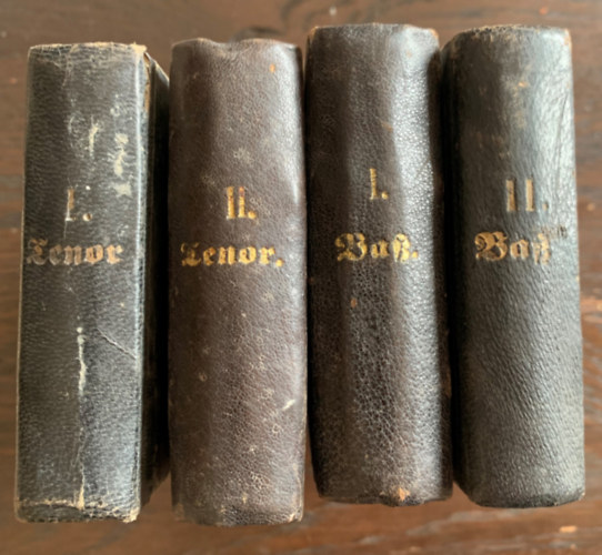 Karl Seitz: 8 kötet 19. századi gót betűs kottás daloskönyv egyben - Lieder Album fur Männer Gesang Vereine Bass 1-2. + Tenor 1-2. + Regensburger Liederkranz Bass 1-2. + Tenor 1-2. antikvár