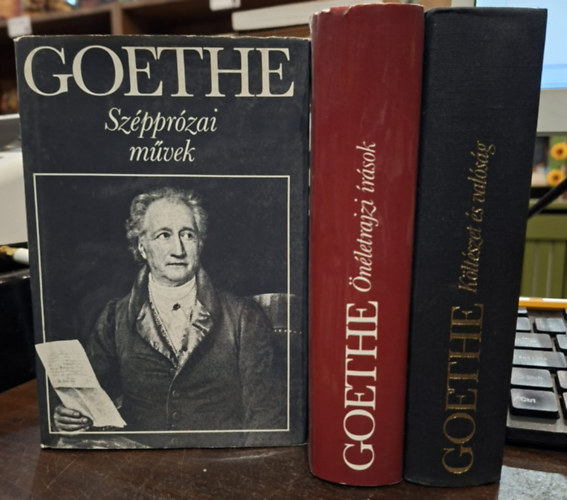 Johann Wolfgang Goethe: 3 kötet Goethe válogatott műveiből: Költészet és valóság, Önéletrajzi írások, Szépprózai művek antikvár