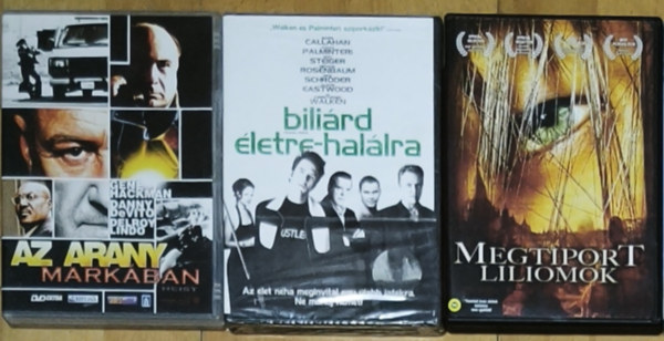 3db thriller-krimi DVD - Biliárd életre-halálra, Az arany markában, Megtiport liliomok antikvár