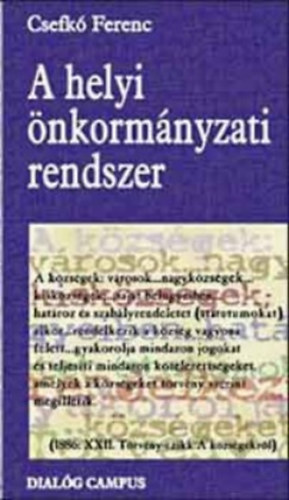 Csefkó Ferenc: A helyi önkormányzati rendszer antikvár