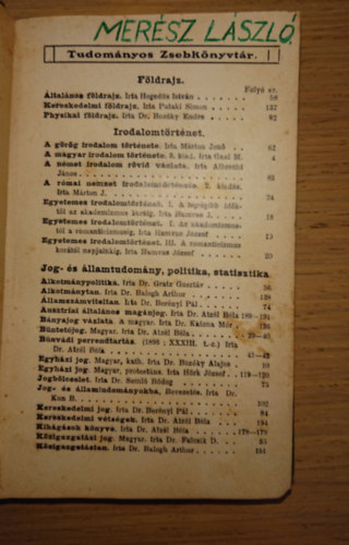 Dr. Merész László: Világtörténelem - Tudományos Zsebkönyvtár antikvár