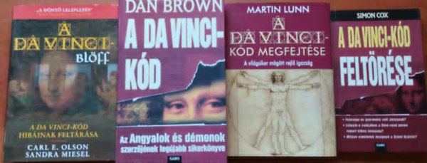 Simon Cox, Martin Lunn, Dan Brown: 4db Da-Vinci kóddal kapcsolatos könyv:A Da Vinci-kód + A Da Vinci-kód feltörés,blöff,Megfejtése antikvár