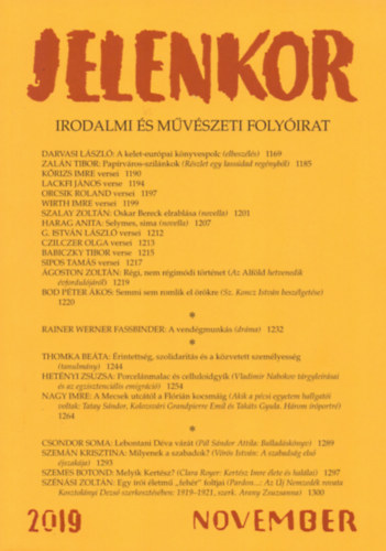 Jelenkor - Irodalmi és művészeti folyóirat - 2019. november könyv