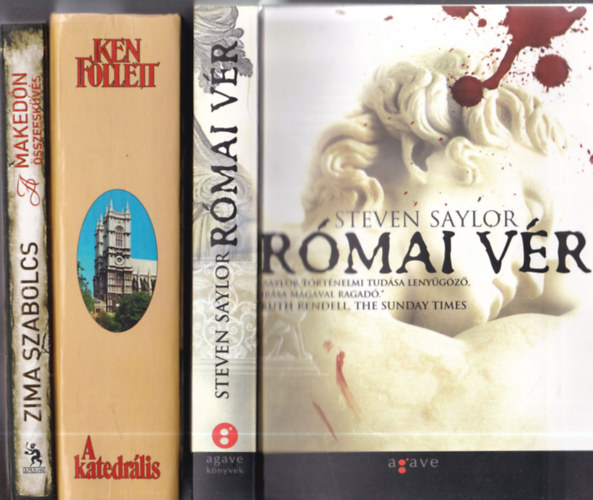 Steven Saylor, Ken Follett, Zima Szabolcs: 3 db. krimi: Római vér + A katedrális + A makedón összeesküvés antikvár