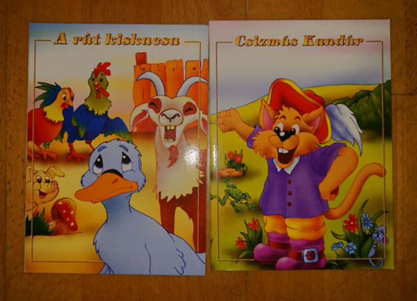 2 kedves mesefüzet: Csizmás kandúr, A rút kiskacsa antikvár