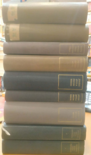 Vörösmarty Mihály, Radnóti Miklós, József Attila, Juhász Gyula, Berzsenyi Dániel, Babits Mihály, Arany János: 9 db Magyar klasszikusok: Arany János összes költeményei I-II.; Babits Mihály összegyűjtött versei; Berzsenyi Dániel összes művei; Juhász Gyula összes versei; József Attila összes versei; Radnóti Miklós művei; Vörösmarty Mihály összes költeményei I-II. antikvár