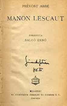 Prévost abbé: Manon Lescaut antikvár