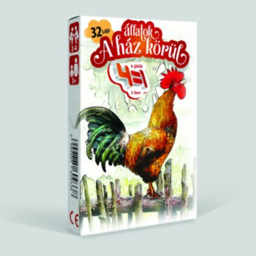 4 az 1-ben - Állatok a ház körül kártya játékkártya